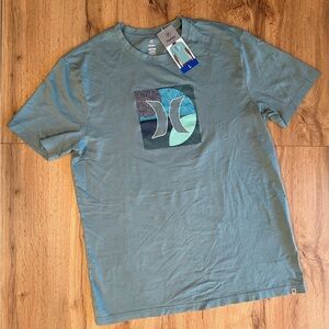 Hurley men’s classic logo green t-shirt NWT
